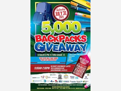 Annual 2021 Backpack Giveaway In The City of San Bernardino!